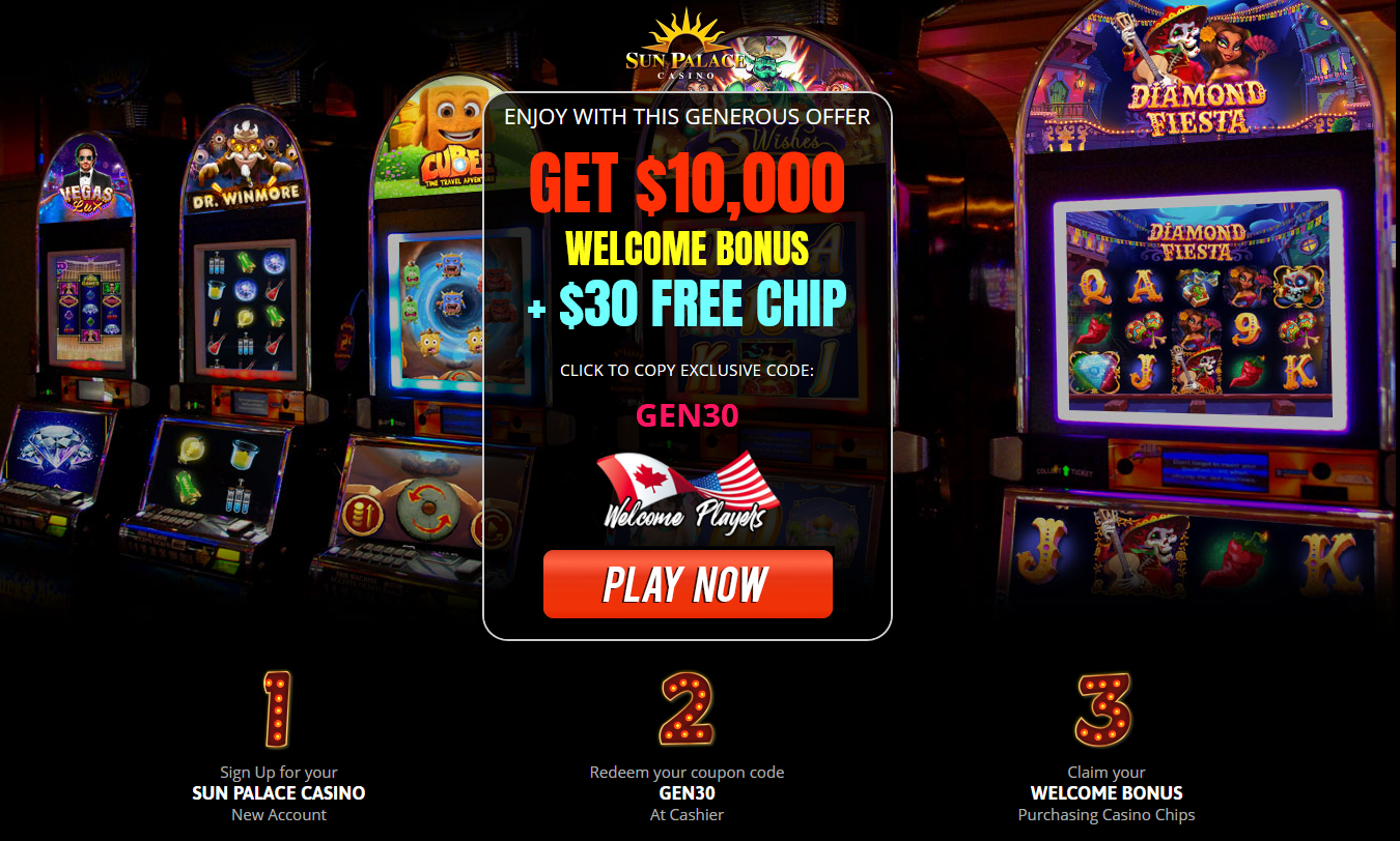 GET $10,000 WELCOME BONUS + $30 FREE CHIP